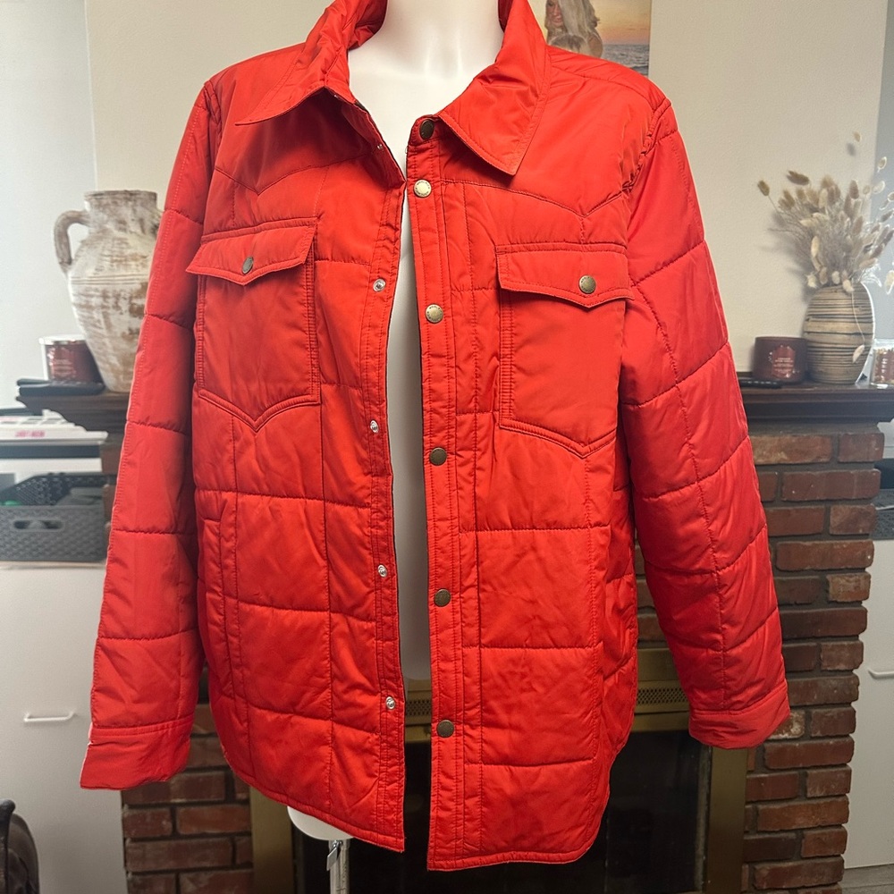 New Woolrich Red Puffer Coat -Large